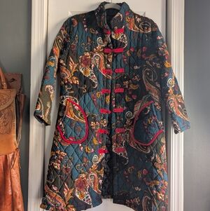 Quilted Vintage Style Paisley Coat M/L